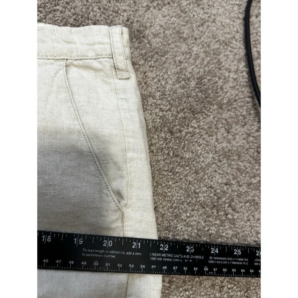 Vintage Old Navy 100% Linen Pants Men's 36x32 Oatmeal Button Fly Straight